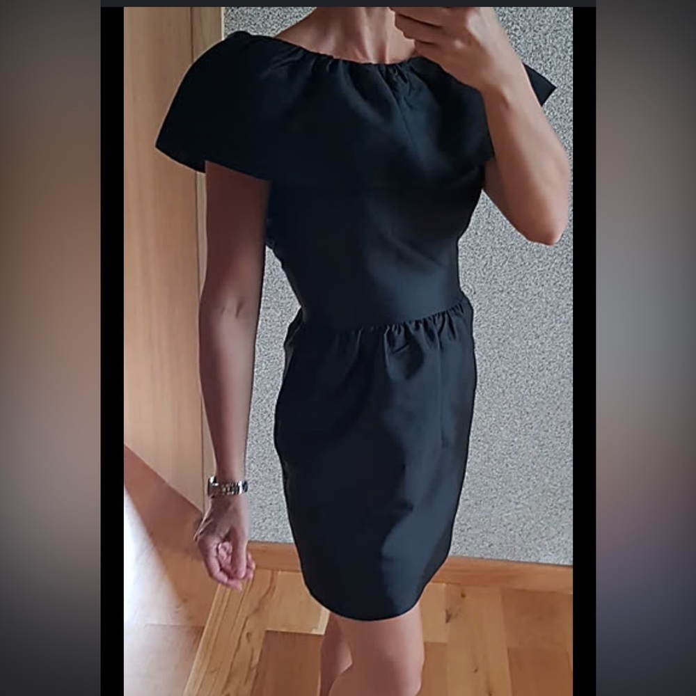 REISS UK 6 US 2 Party Dress Boho Festival Chic Party Black  Metallic Boatneck - Picture 2 of 14